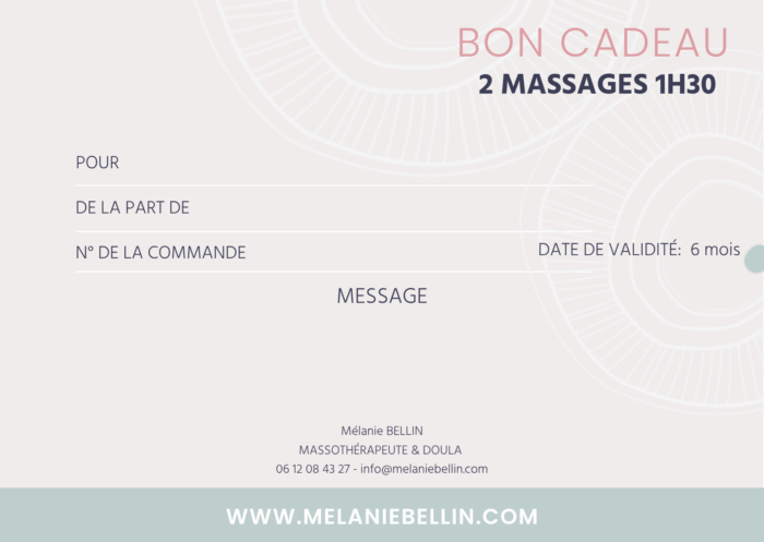 Bon cadeau - 2 Massages 1h30